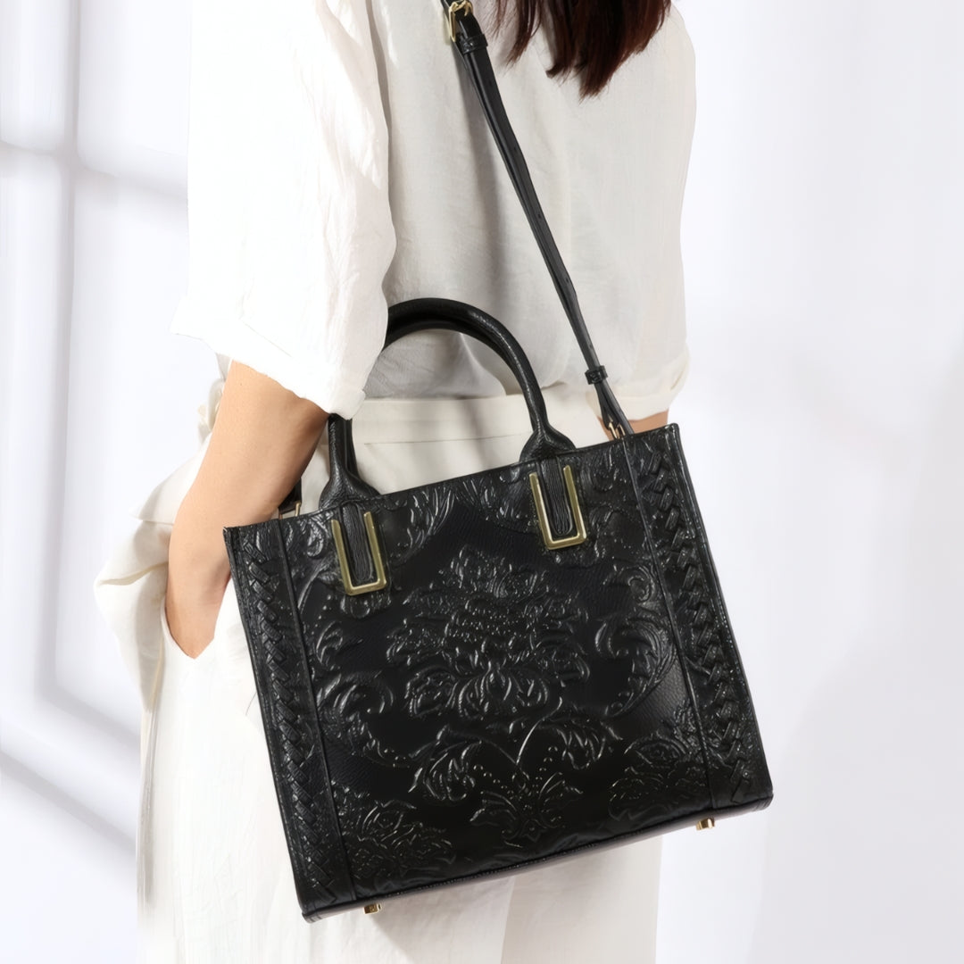 Fiorenza Embossed Medium Tote Bag
