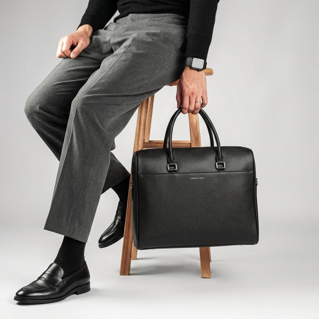 Grained Leather Briefcase