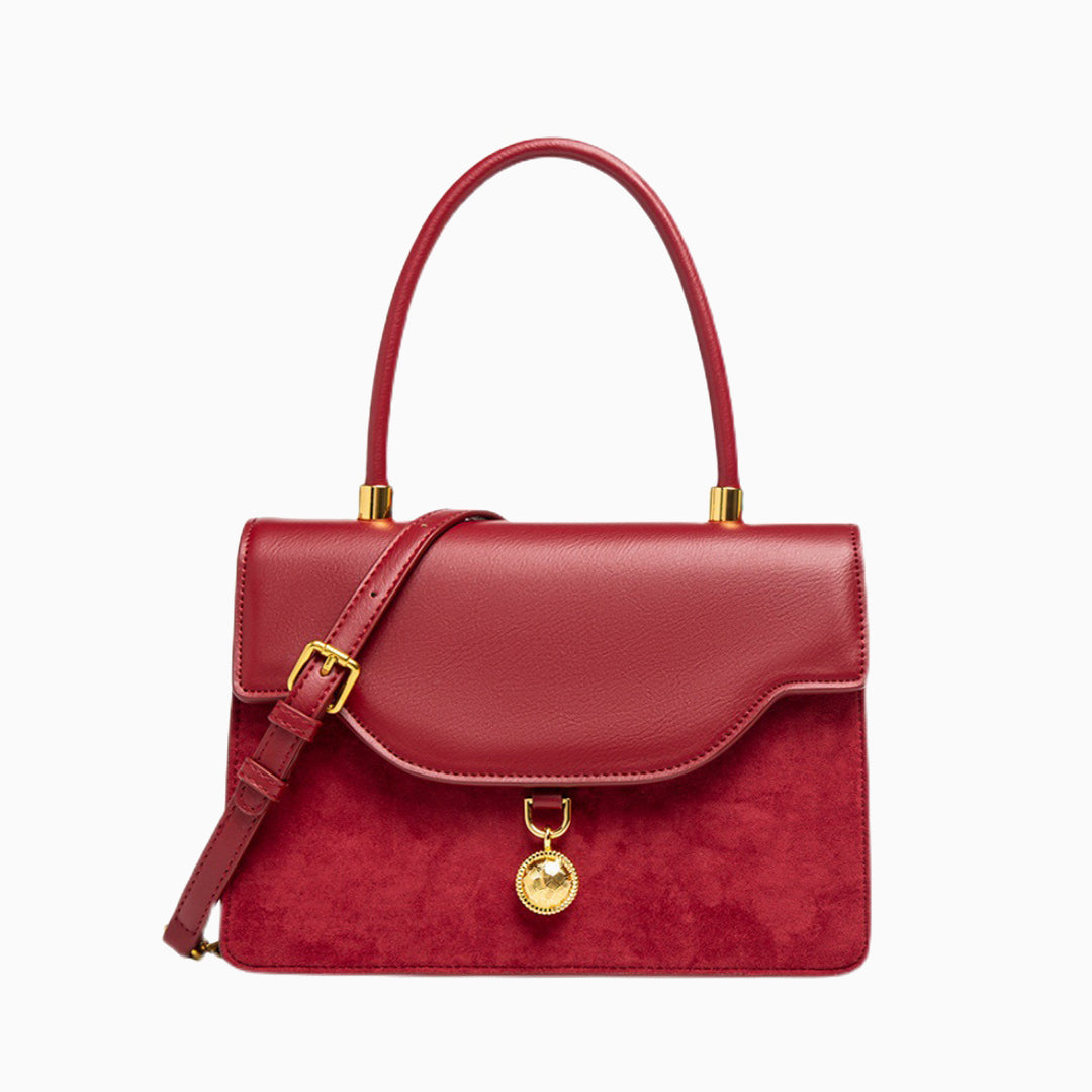 Regal Charm Suede Handbag